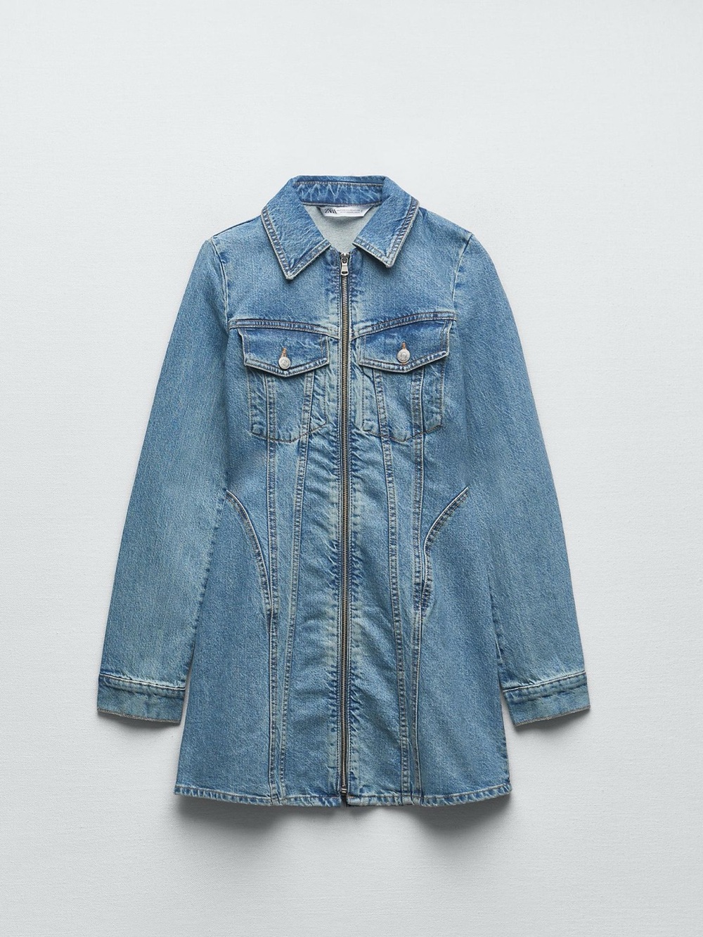 Zara Light Blue Denim Dress